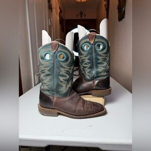 JUSTIN BENT RAIL ROUGH RIDER COWBOY BOOTS - SQUARE TOE Sz 10